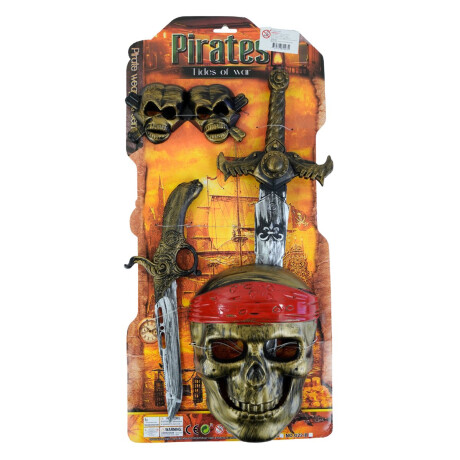Juego piratas: espada, mascara, lentes y cuchillo Juego piratas: espada, mascara, lentes y cuchillo