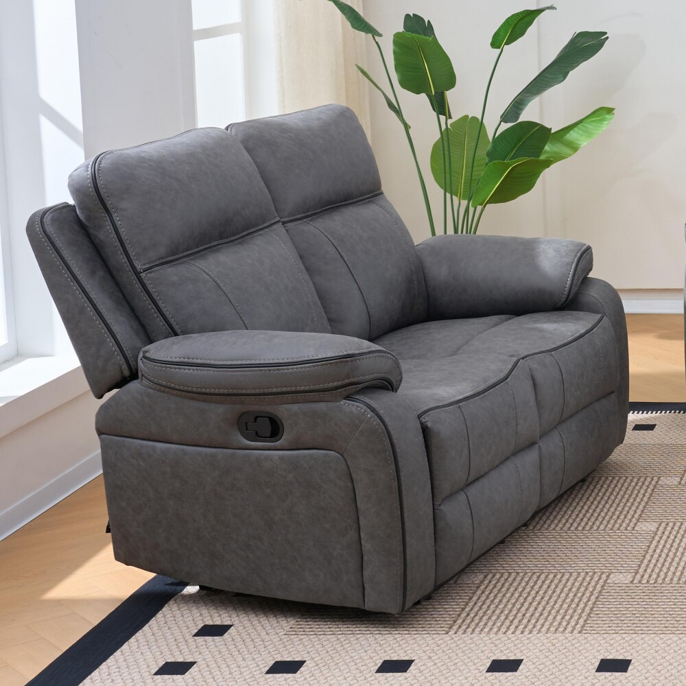 Sillón Recliner Apollo - 2 Cuerpos Marrón Gris
