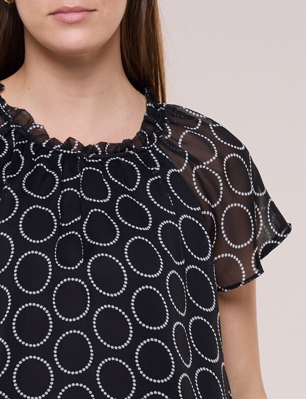 Blusa Printed NEGRO/BLANCO