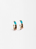 Aros Abiertos Con Piedras multicolor