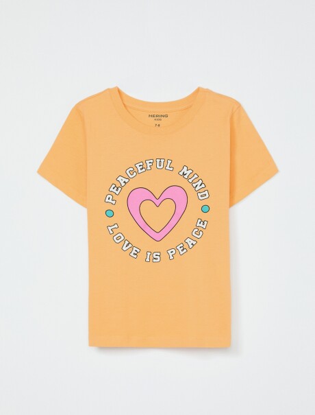 CAMISETA INFANTIL CON ESTAMPA NARANJA