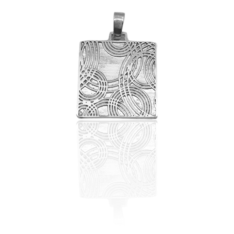 Dije Colgante Cuadrado Labrado-Plata 925-Sin Piedra-CP3600 sinpiedra