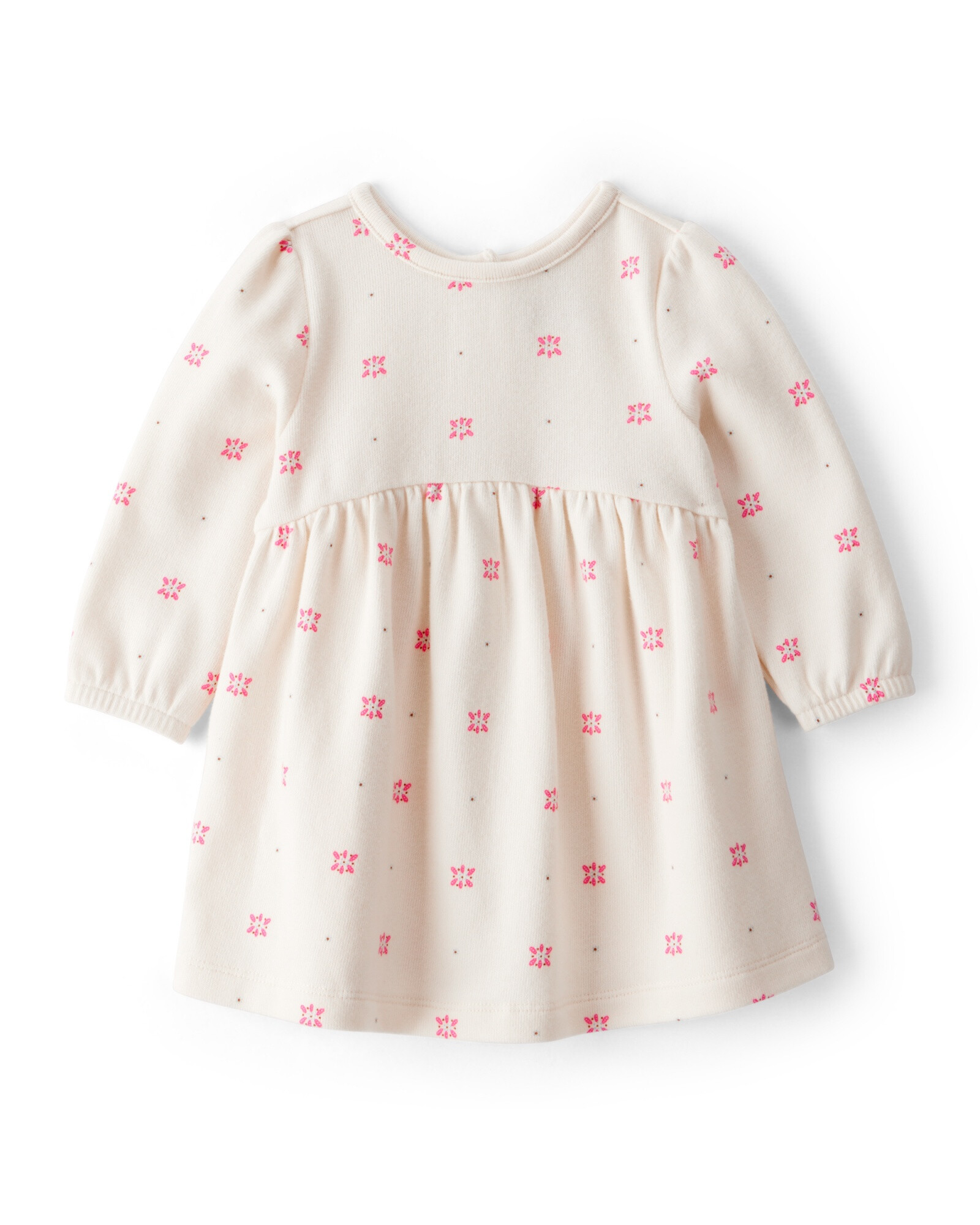 Set dos piezas, vestido de algodón y chaleco sherpa rosado Sin color