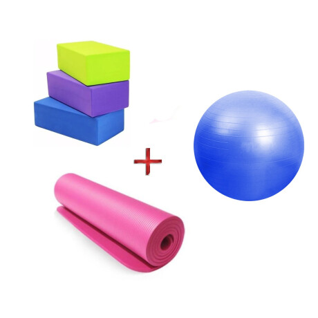 Kit 6 Set Yoga Ladrillo Colchoneta Pelota Pilates Fitness Kit 6 Set Yoga Ladrillo Colchoneta Pelota Pilates Fitness