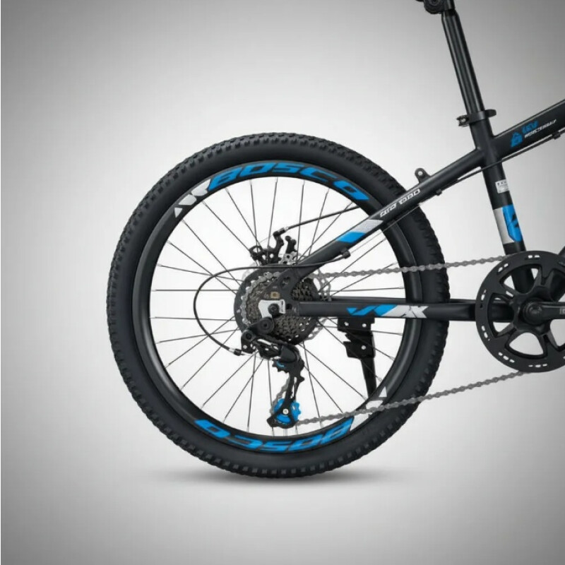 Bicicleta Montaña Rodado 20 Con 7 De Velocidad Aro 20 Azul