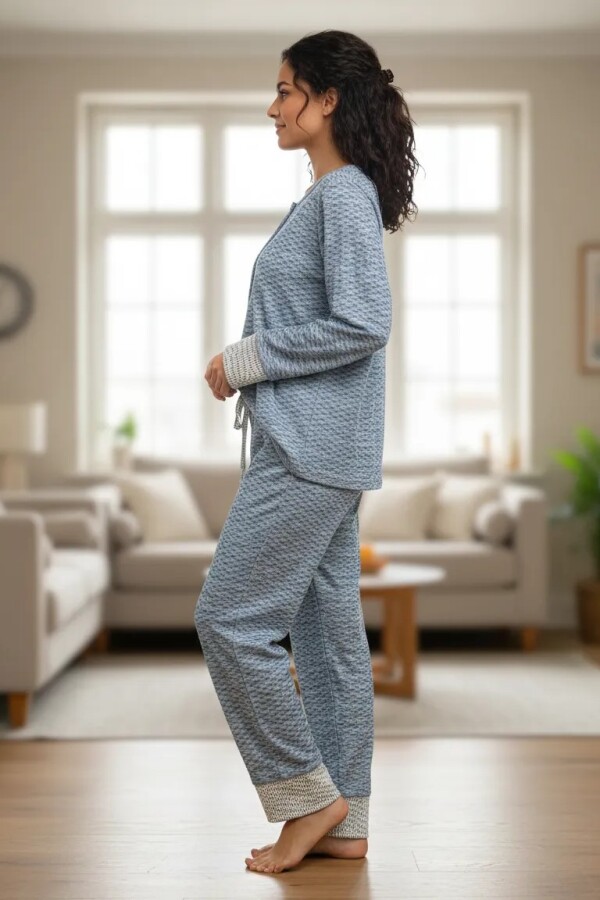 Pijama M/Larga Puño Turquesa Pijama M/Larga Puño Turquesa