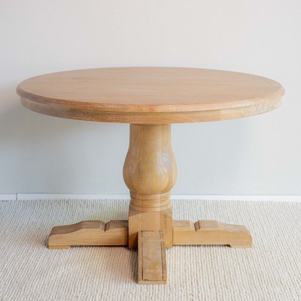 Mesa de Comedor Volutta / Natural con base blanca Mesa de Comedor Volutta / Natural con base blanca