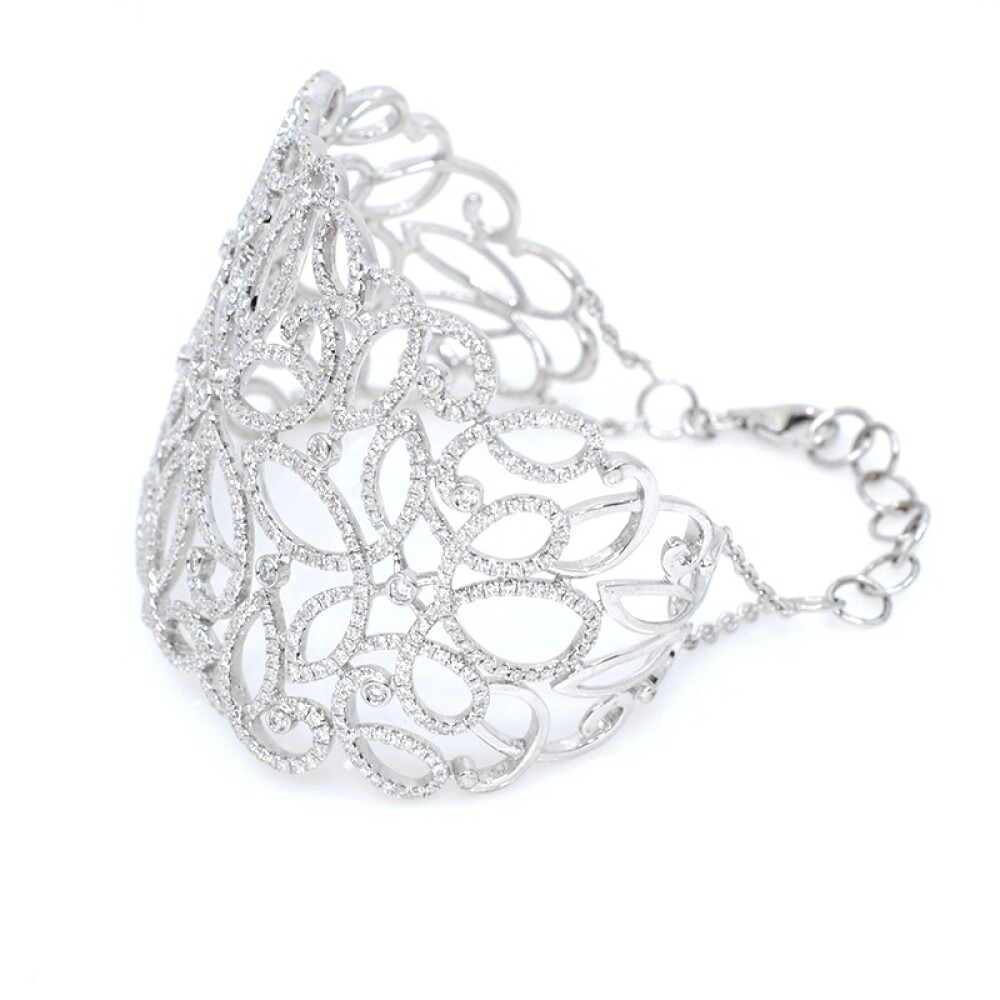 Pulsera en oro blanco 18k y brillantes Pulsera en oro blanco 18k y brillantes