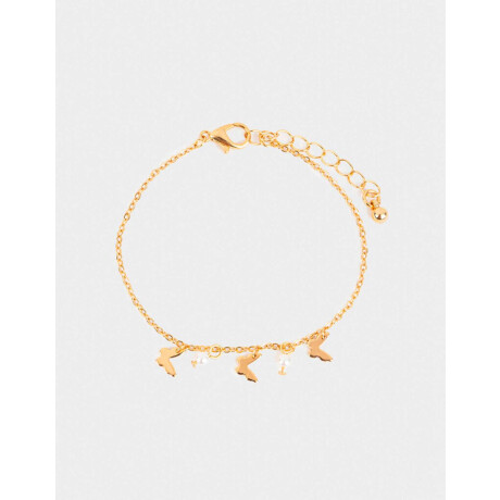 Pulsera Con Mariposas Dorado