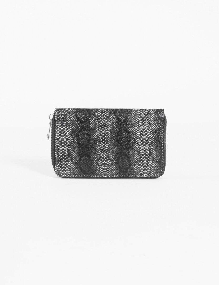 Billetera con cierre serpiente - azul 