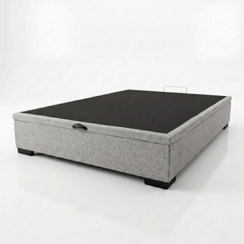 Base para Sommier Colchón Baul 1 Plaza y Media - 110 x 188 x 35 cm - Estructura Madera Maciza - Gris Base para Sommier Colchón Baul 1 Plaza y Media - 110 x 188 x 35 cm - Estructura Madera Maciza - Gris