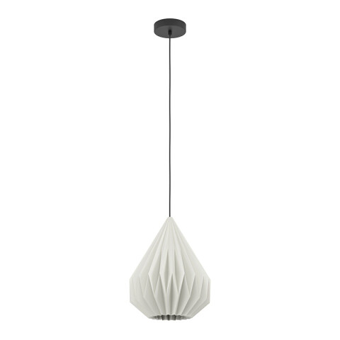Lámpara colgante E27 tipo gota papel blanco Ø38cm EG6228