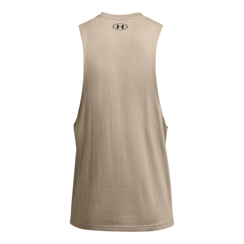 UA LEFT CHEST CUT OFF TANK-BLU BRN-203
