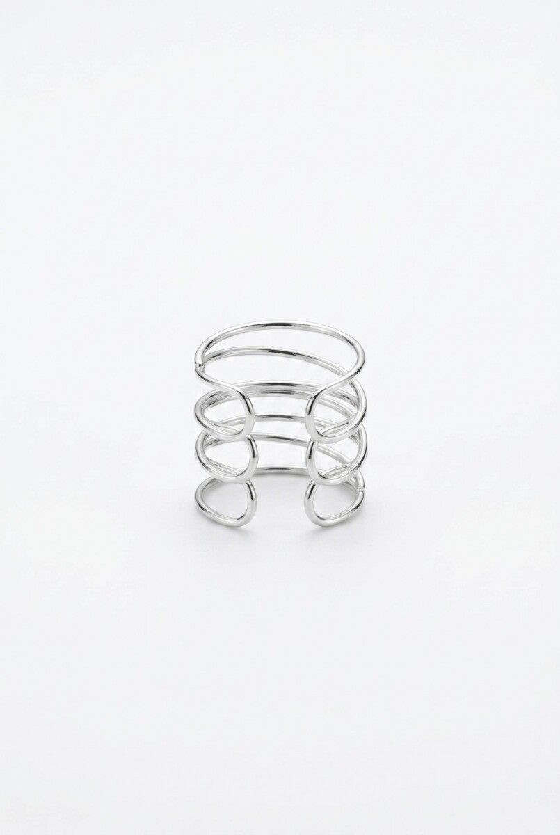 Anillo texture bold ajustable - plateado 