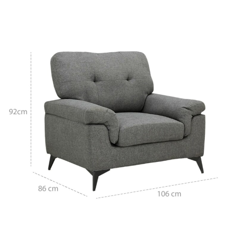 Sofa 1 Cuerpo Lamona Gris Sofa 1 Cuerpo Lamona Gris