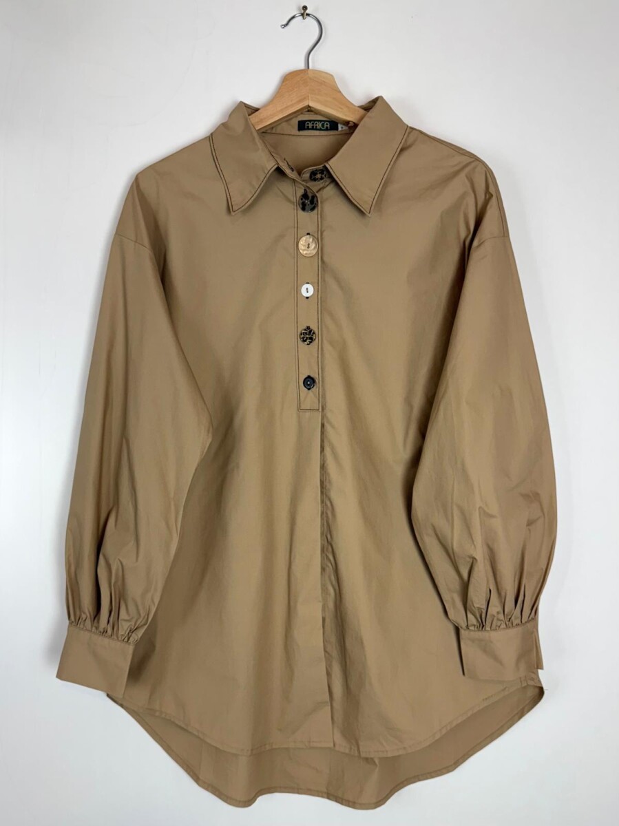 CAMISA ALGODON RIZO - CAMEL 