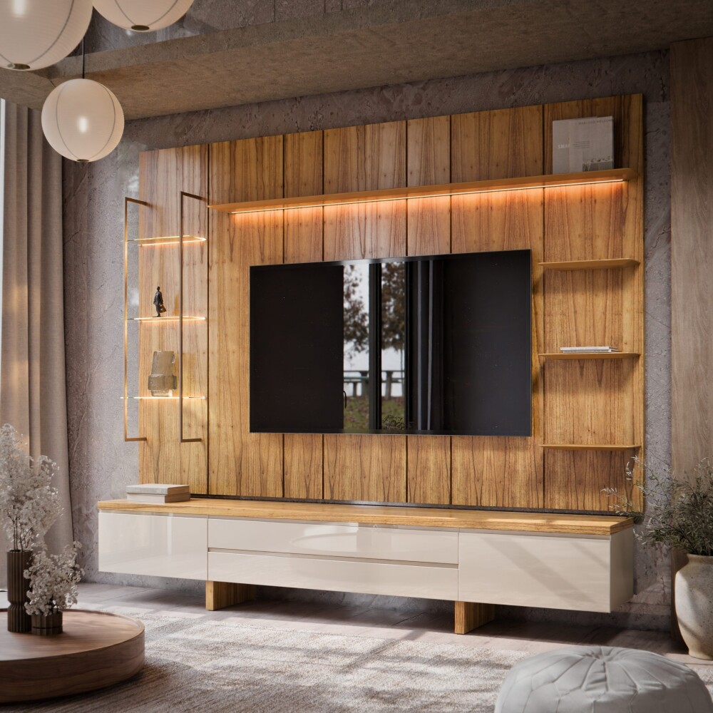 Rack de TV SUD 2.6 - Linea Manhattan Gianduia / Cinamomo