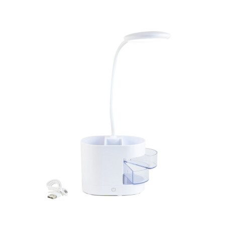 Lámpara Veladora Led Portátil Con Portalápices Blanco