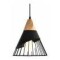Lampara Nordica Conica Metal Y Madera Columbus Negro