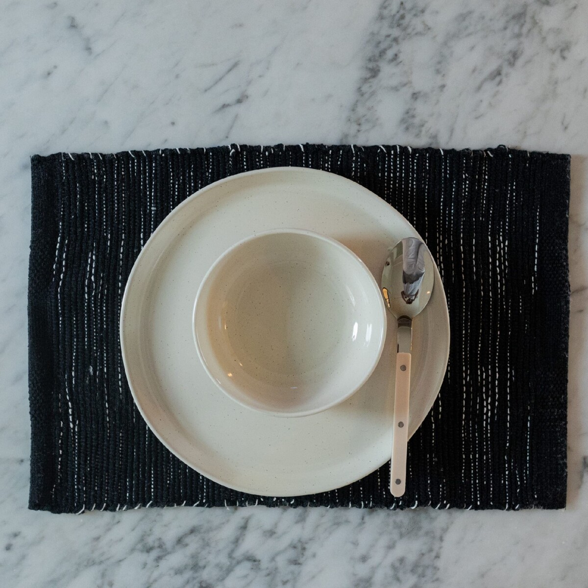 Individual algodón tejido 30x45cm - Negro 