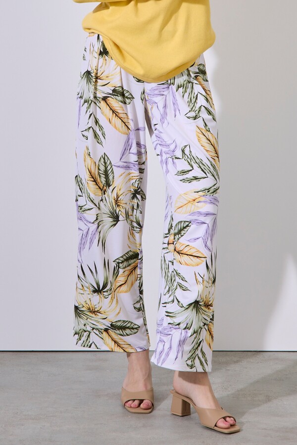 Pantalón Fluido Botanics MULTI/BLANCO