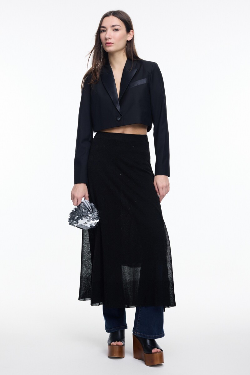 FALDA TEJIDA LUREX Negro