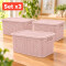 Set x3 Caja simil ratán 15 lts ROSADO