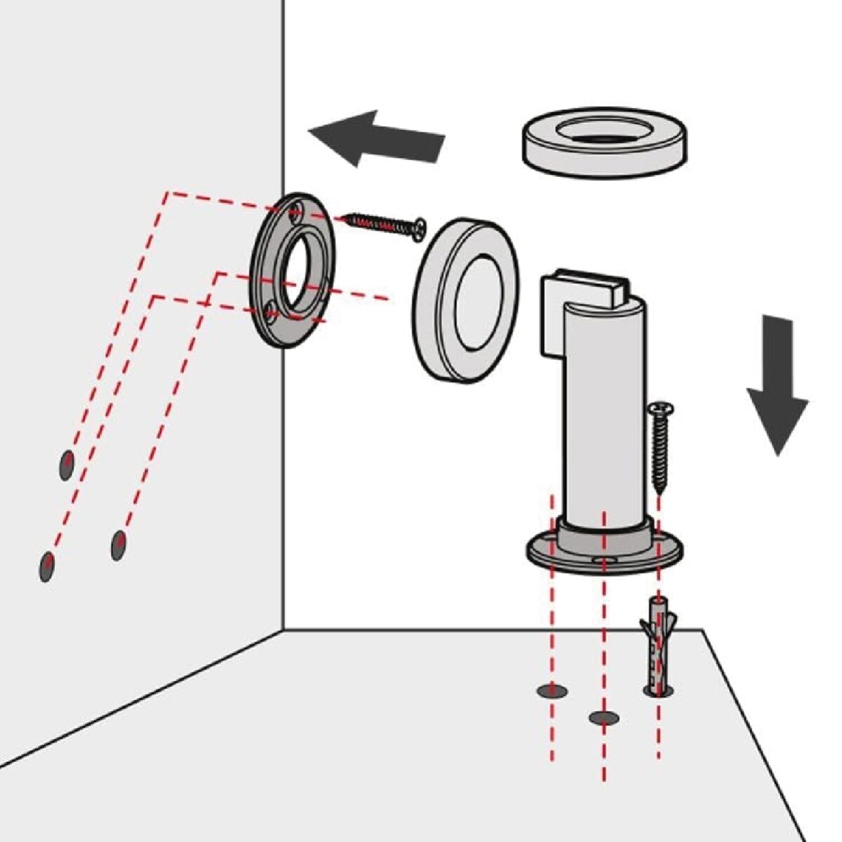 Tope Retén Magnético para Puerta Pared Piso AceroInox Meaton Tope Retén Magnético Para Puerta Pared Piso Aceroinox Meaton