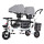 Coche Triciclo Doble Toldo Anti UV Asiento Giratorio Gris Claro