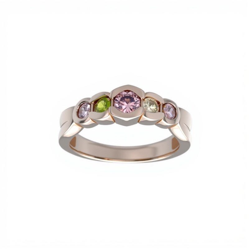 Anillo Circulos-Plata 925-Piedra Zirconia Varias-AN3264 conpiedra