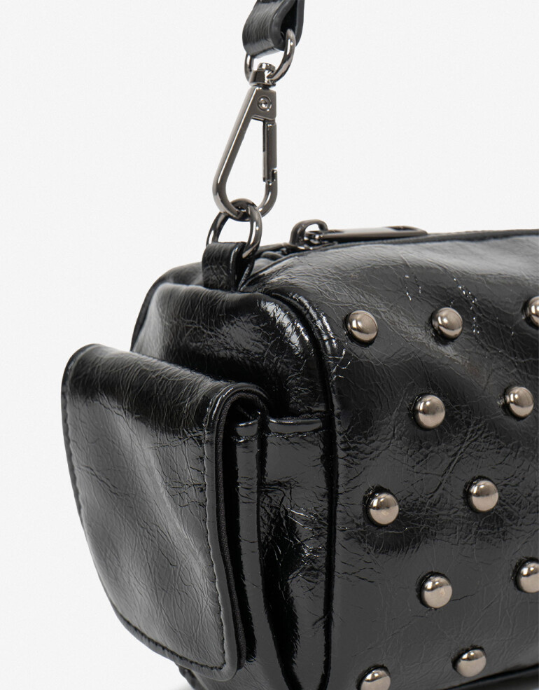 City Cartera Formato City Con Tachas - Negro