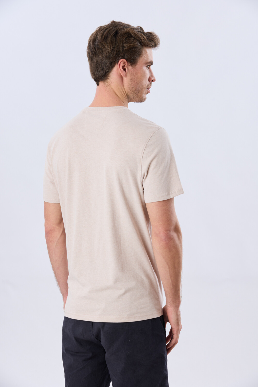 REMERA ESTAMPADA DE ALGODÓN Beige