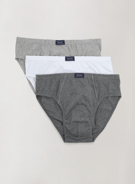 PACK 3 SLIPS ALGODÓN GRIS