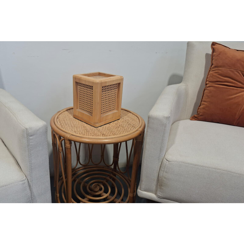Lámpara portátil Cubo madera imantada Lámpara portátil Cubo madera imantada