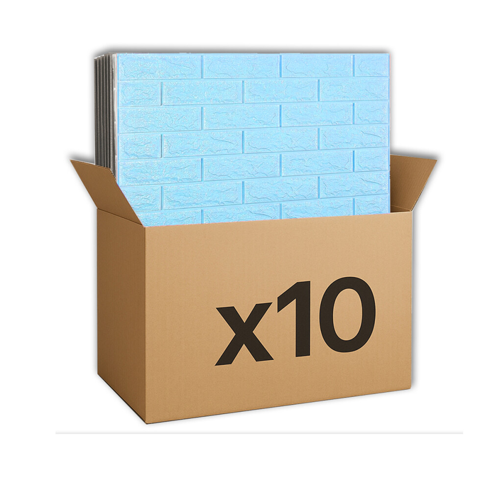 Placas Autoadhesivas Para Revestimiento De Pared Pack x10 70x77cm Celeste