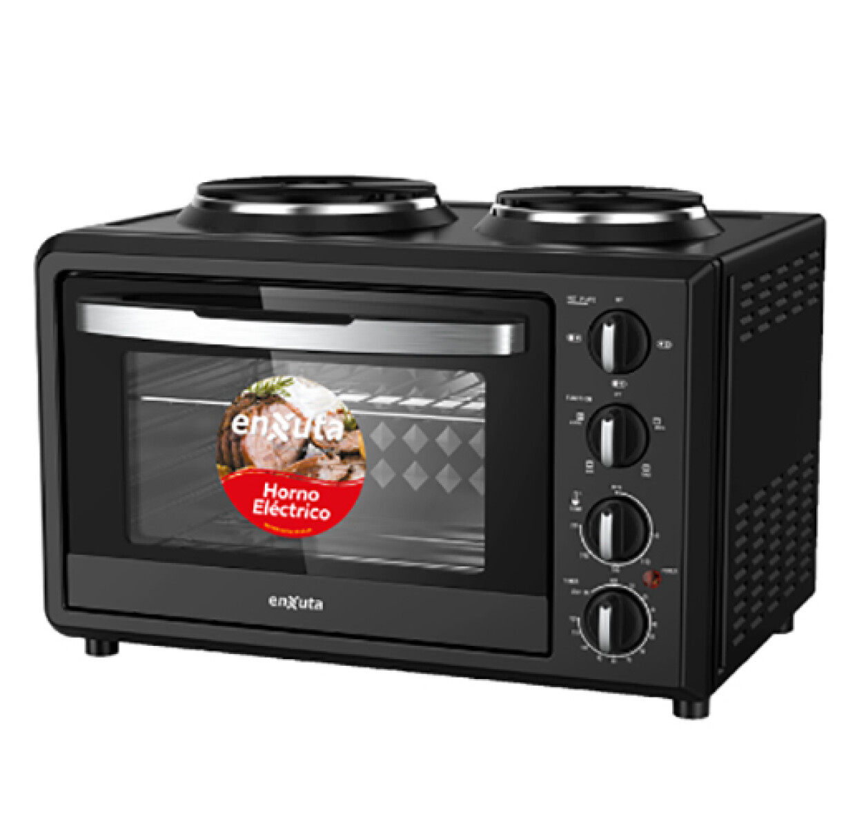 HORNO ENXUTA Electrico HENX032DN 32L c/2 Discos -Negro 