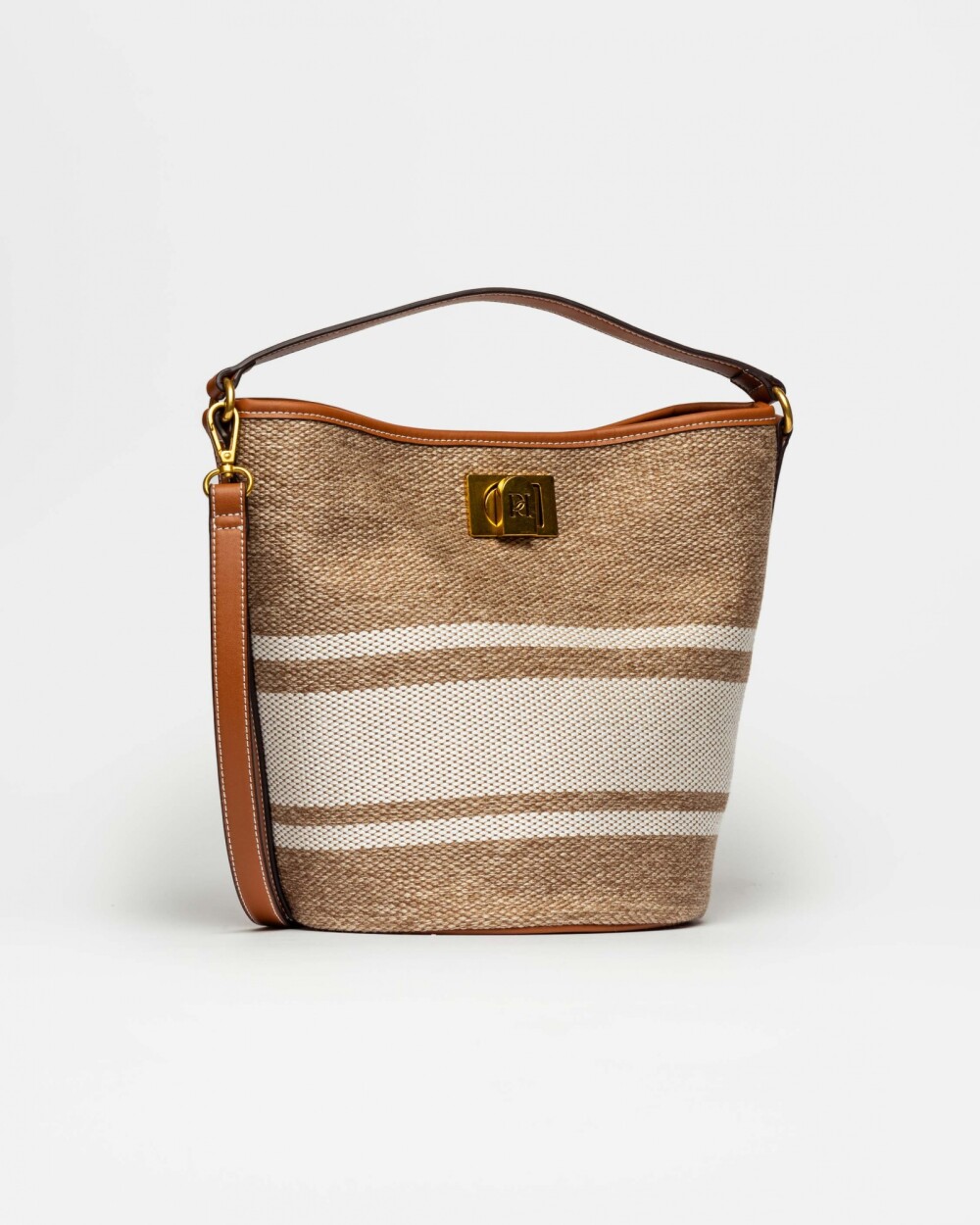 Cartera de mano Lyon en canvas Marron