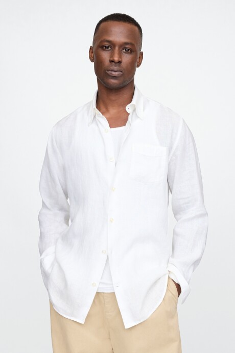 Camisa De Lino Hombre Optic White V6