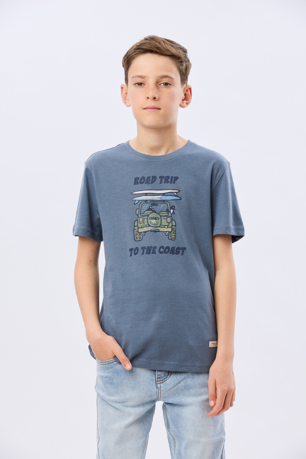 REMERA ESTAMPADA DE ALGODÓN Piedra
