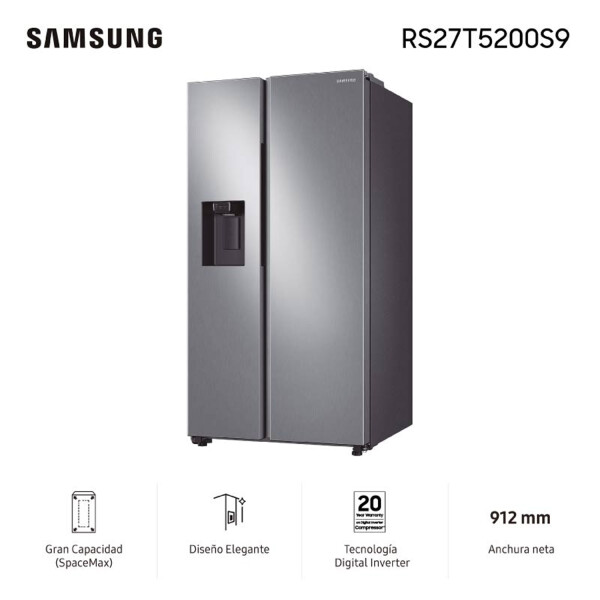 Heladera Samsung Side By Side Spacemax 716l HELADERA SAMSUNG SIDEBYSIDE RS27T5200S9