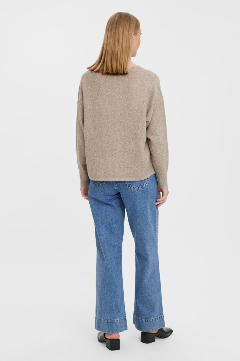 Sweater Doffy Cuello "v" Sepia Tint