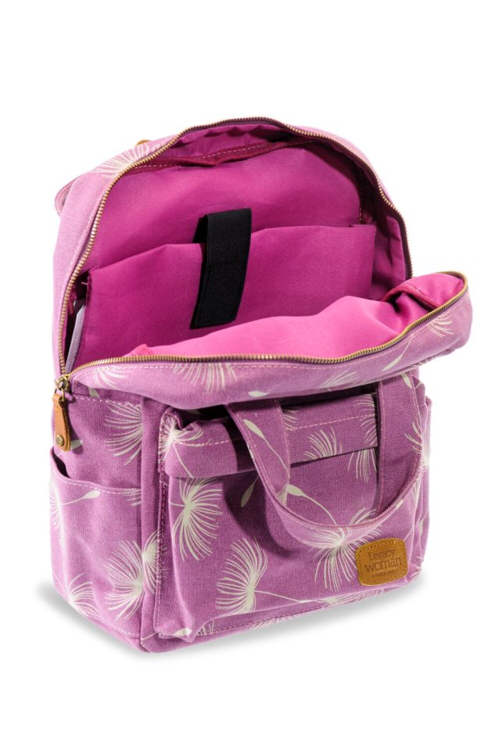 MOCHILA DE LONA ESTAMPADA Rosado