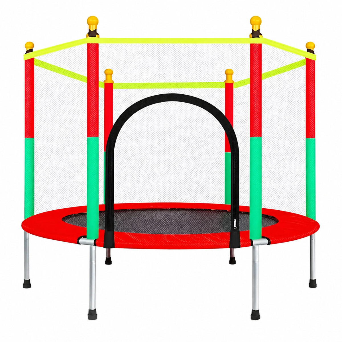 Cama Elástica Infantil Diametro 140cm Con Red De Seguridad - Rojo 
