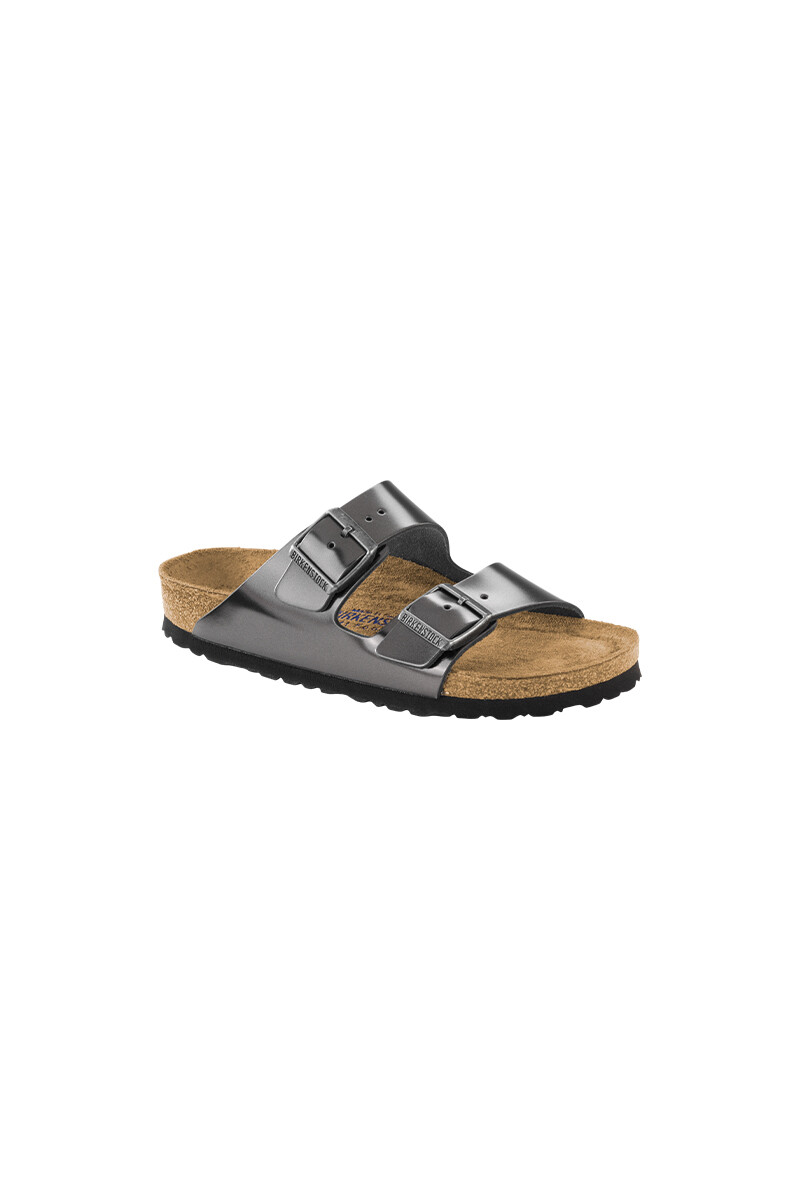 Sandalia Arizona Soft Footbed - Leather - Estrecho - Metalic Anthracite 