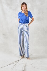 Remera Algodón Peinado Cerúleo