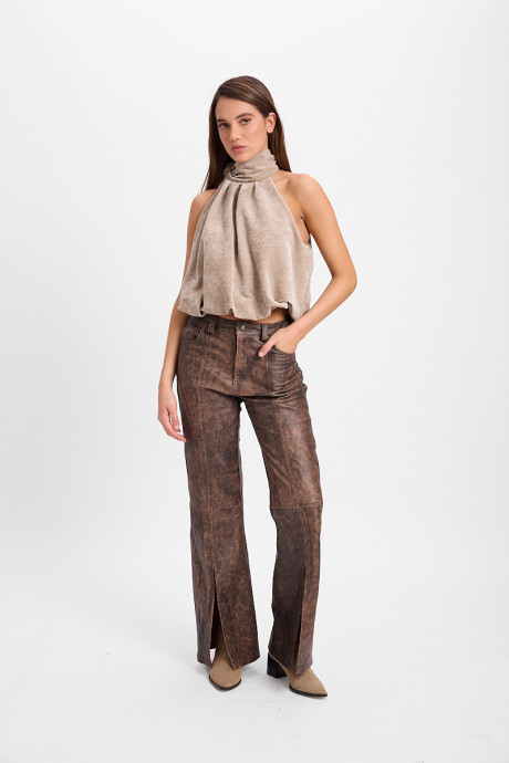 Pantalón Leather Ryder Desgastado