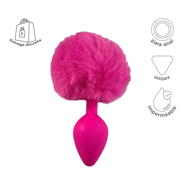 Plug Anal Pompon Conejita Consolador Estimulador Talle L Color Variante Fucsia