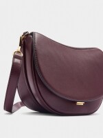 Bolso Bandolera Ovalado Con Solapa burdeos