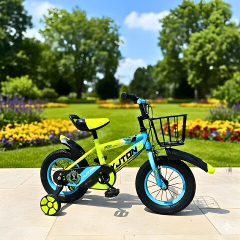 Bicicleta Infantil Yjtong R12 Canasto Parrilla Guardabarros Amarillo 1