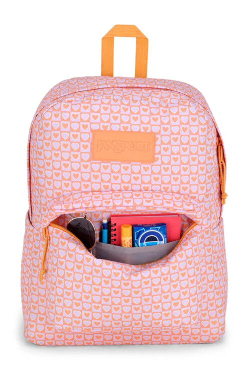 MOCHILA JANSPORT SUPERBREAK PLUS HYPED HEARTS PINK